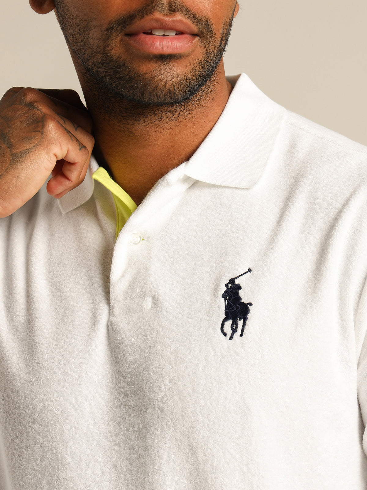 Australian Open Terry Knit Polo Shirt in White