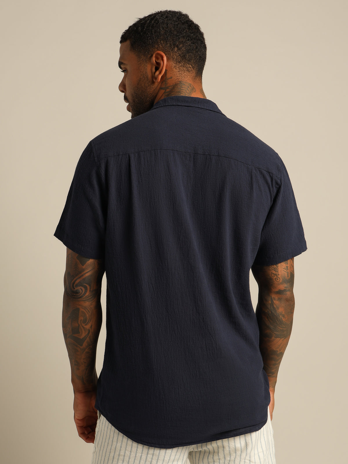 Bedford Short Sleeve Shirt in Navy