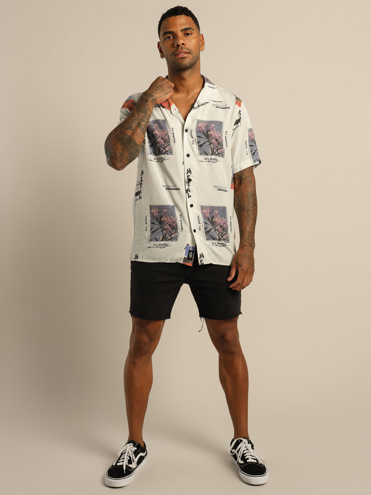 Pretty Deadly Popular Bowling Shirt in Dirty White