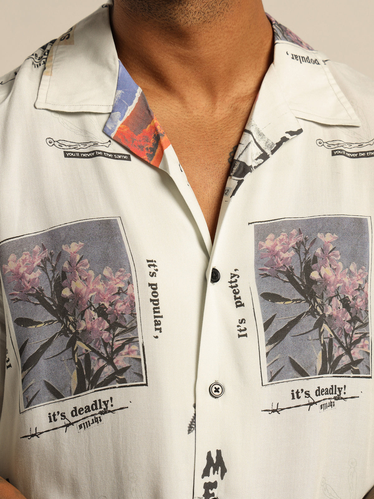 Pretty Deadly Popular Bowling Shirt in Dirty White