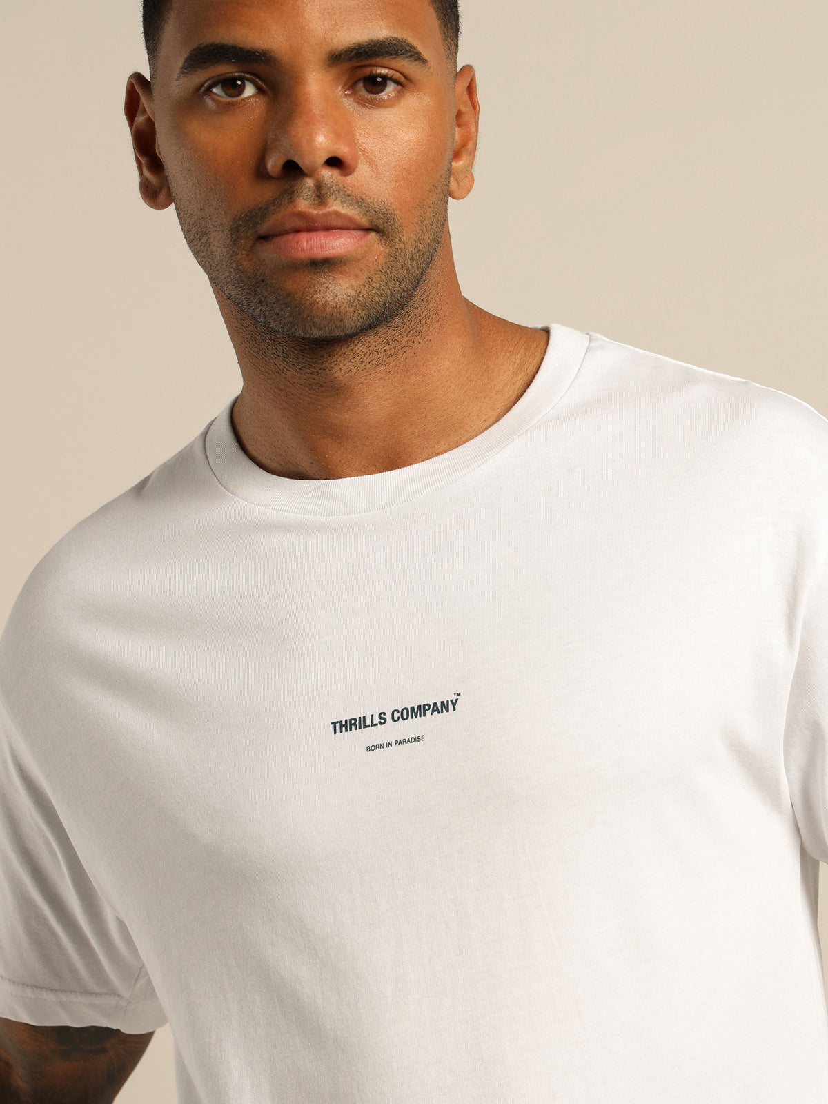 Thrills Stamp Merch Fit T-Shirt in White