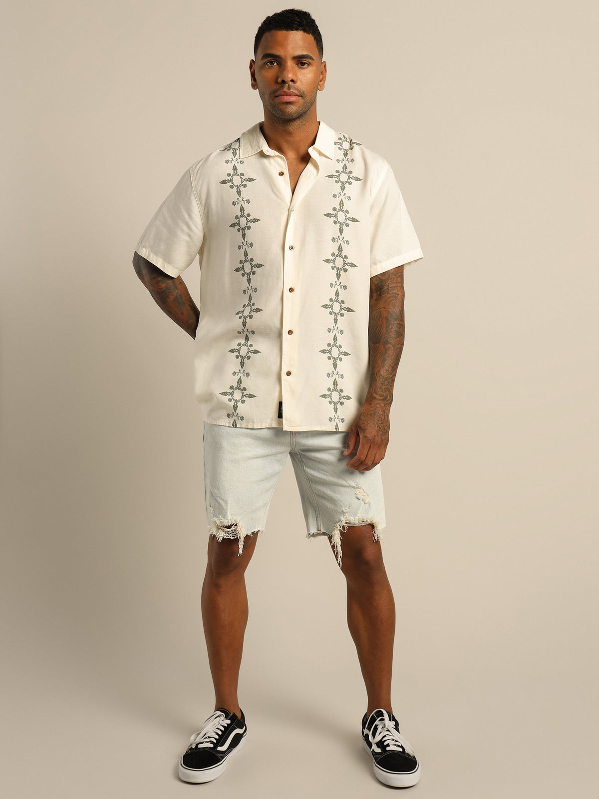 Thrills Hippie Pit Short Sleeve Shirt | White