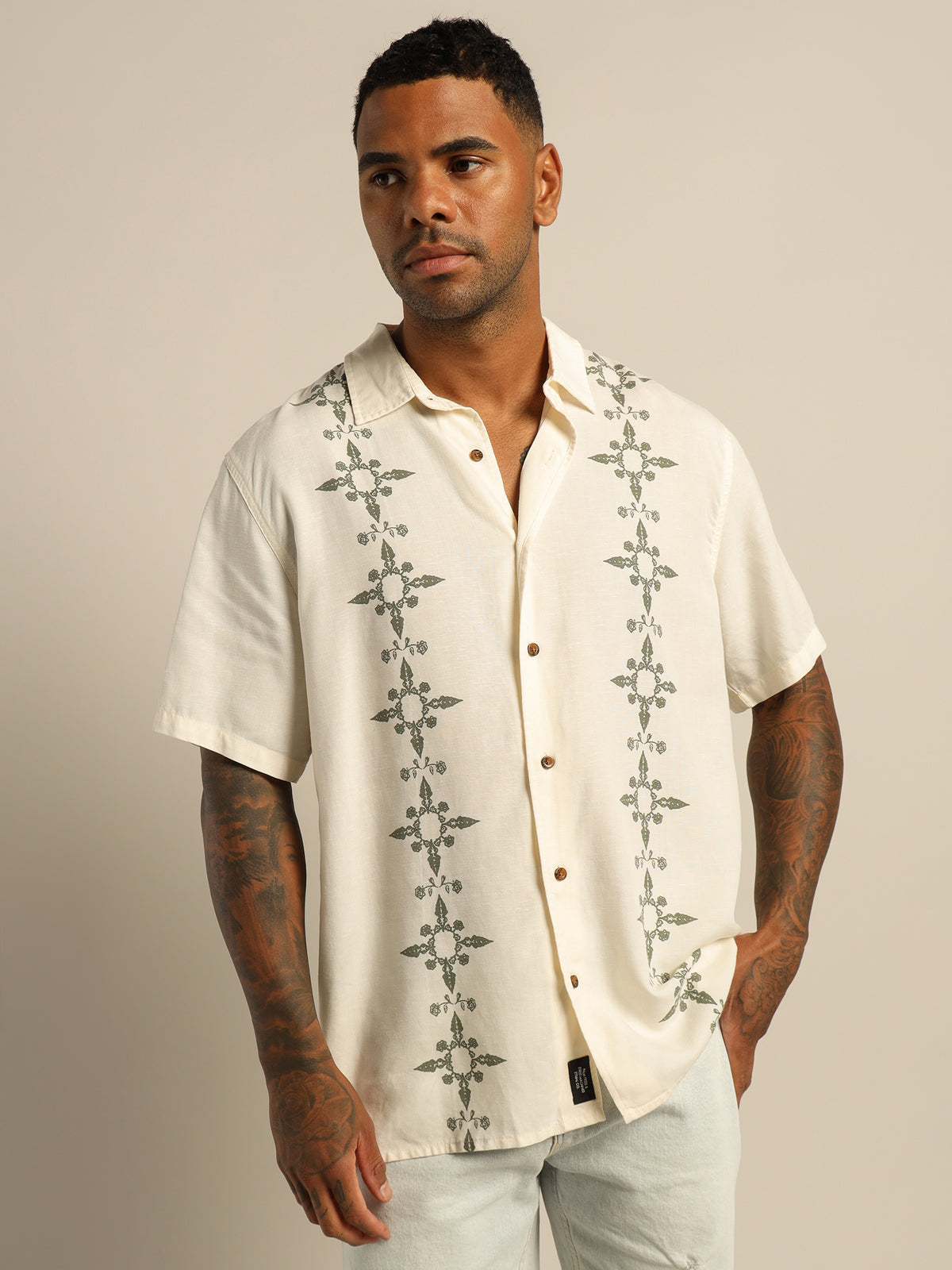Thrills Hippie Pit Short Sleeve Shirt | White