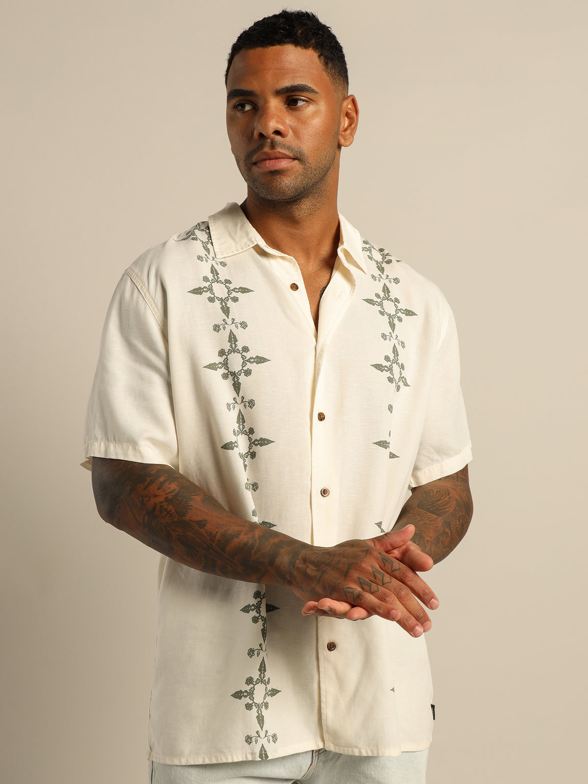 Thrills Hippie Pit Short Sleeve Shirt | White