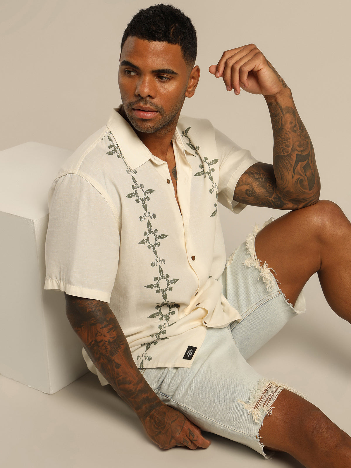 Thrills Hippie Pit Short Sleeve Shirt | White