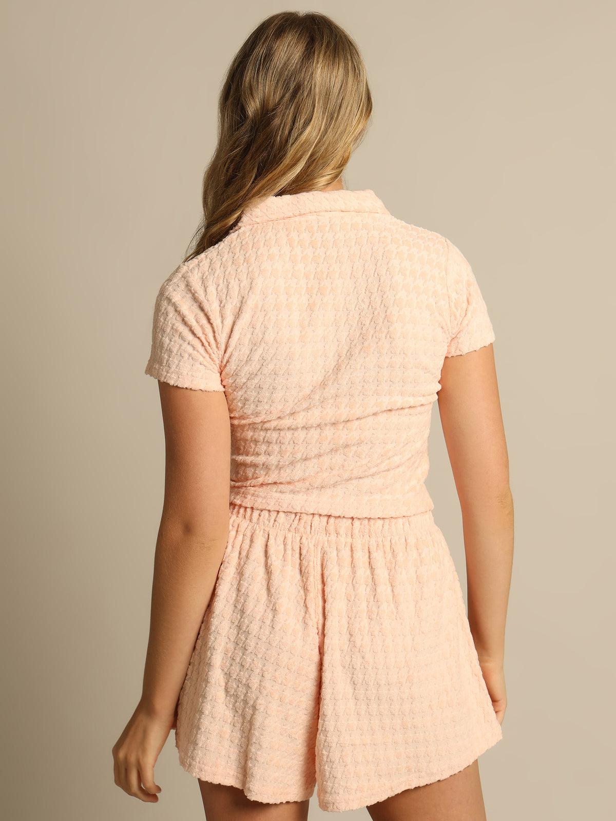 Stussy Houndstooth Terry Shirt | Pearl Blus