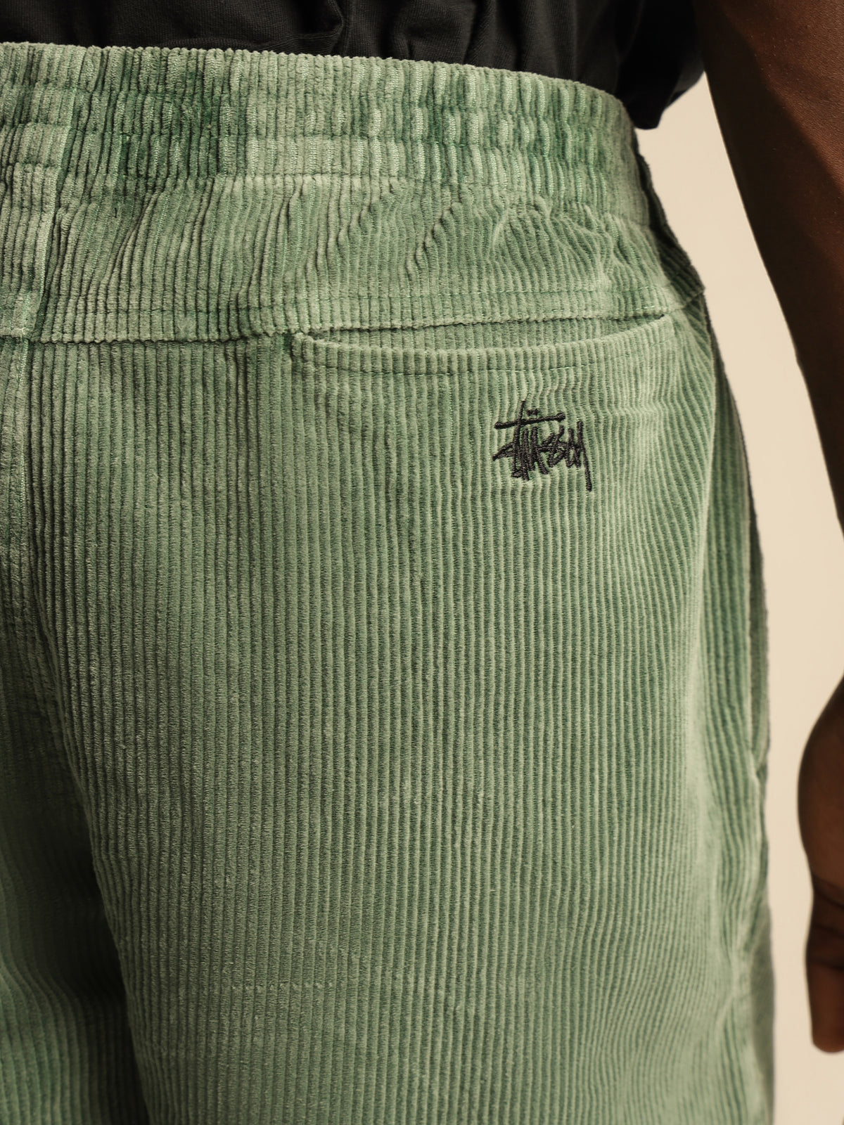 Wide Wale Cord Shorts in Forest Green