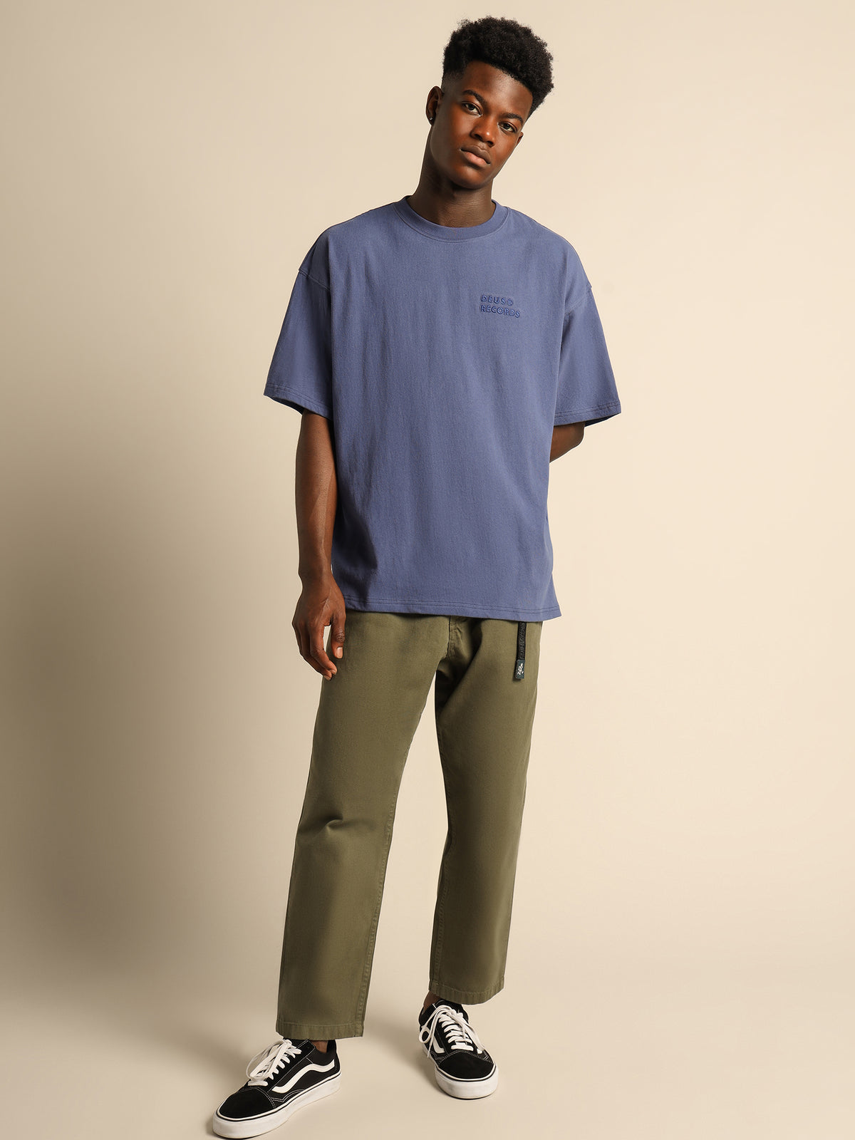 Deus Deus Records All Caps T-Shirt | Light Blue