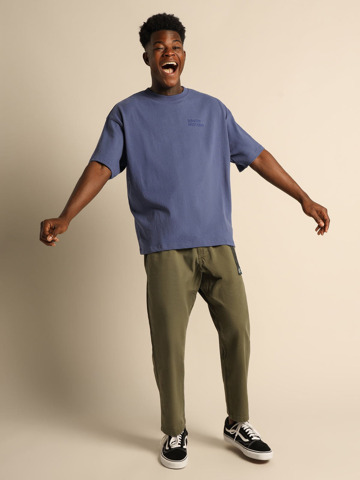 Deus Deus Records All Caps T-Shirt | Light Blue