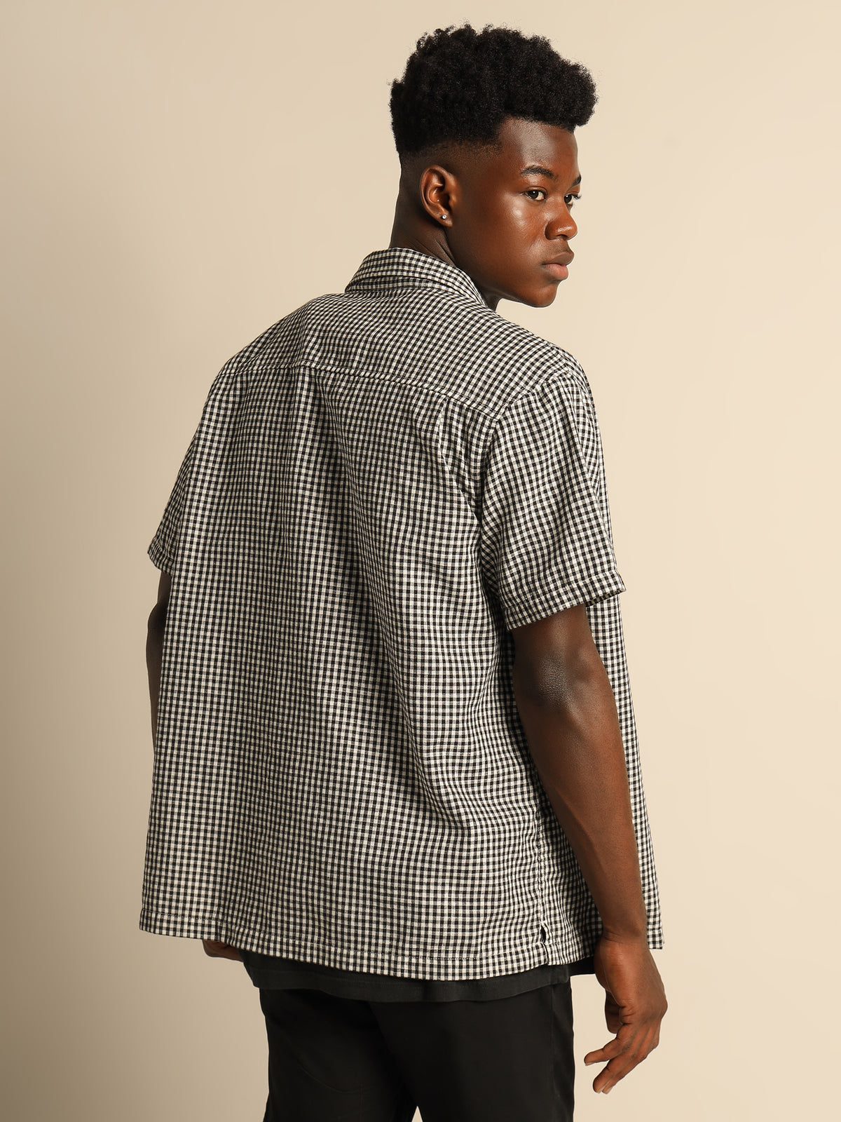 Stussy Gingham Short Sleeve Shirt | Black