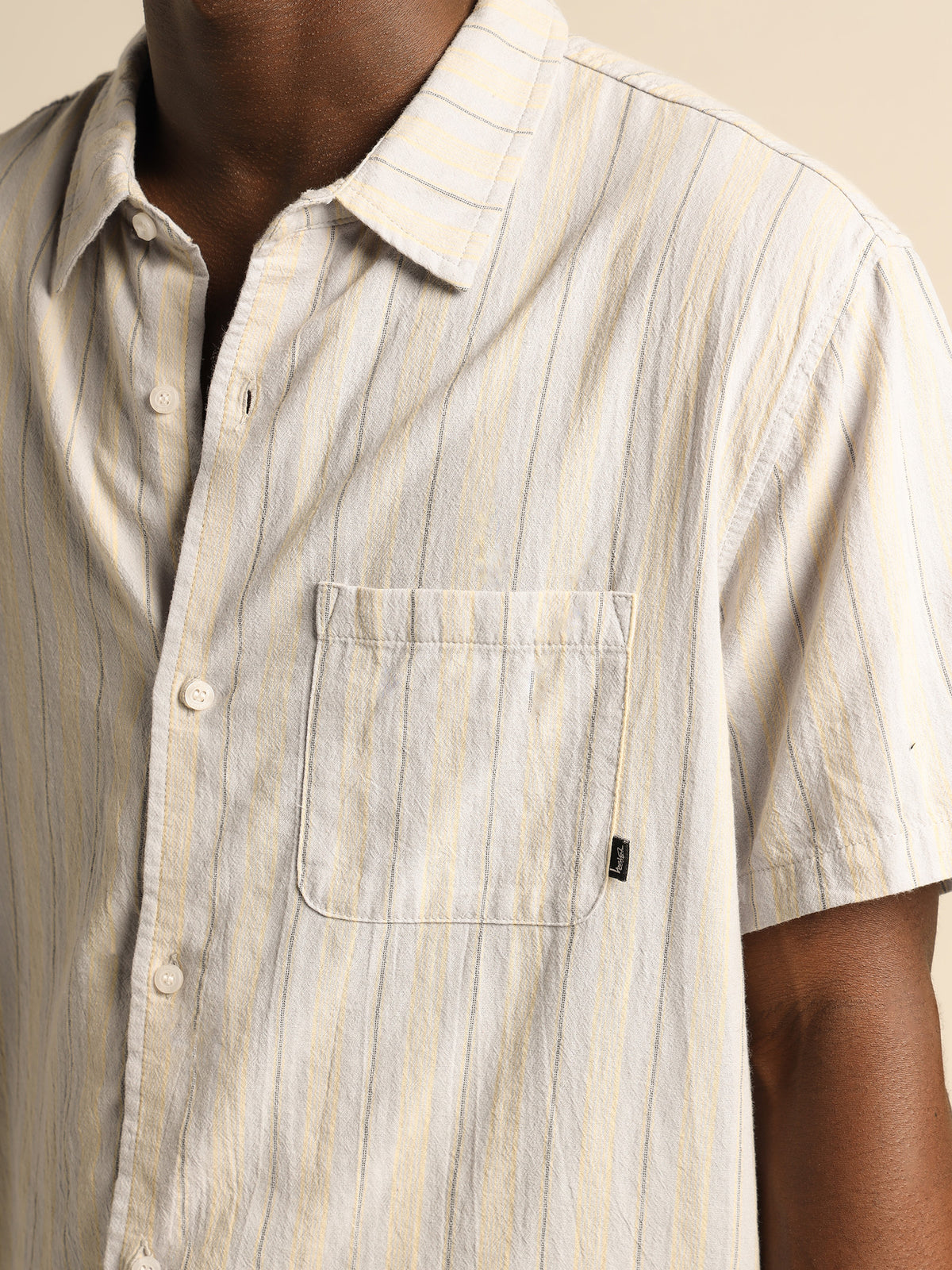 Quad Short Sleeve Shirt in Blue &amp; White