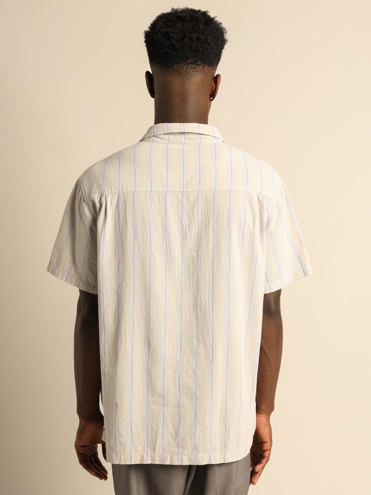 Quad Short Sleeve Shirt in Blue &amp; White