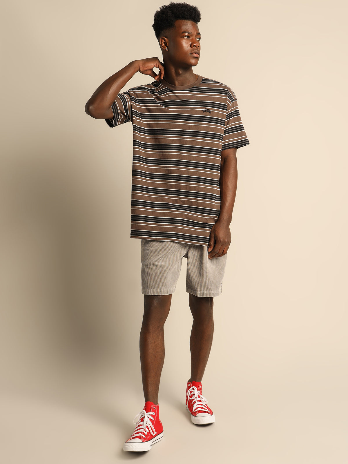 Stussy Wide Wale Cord Shorts | Grey