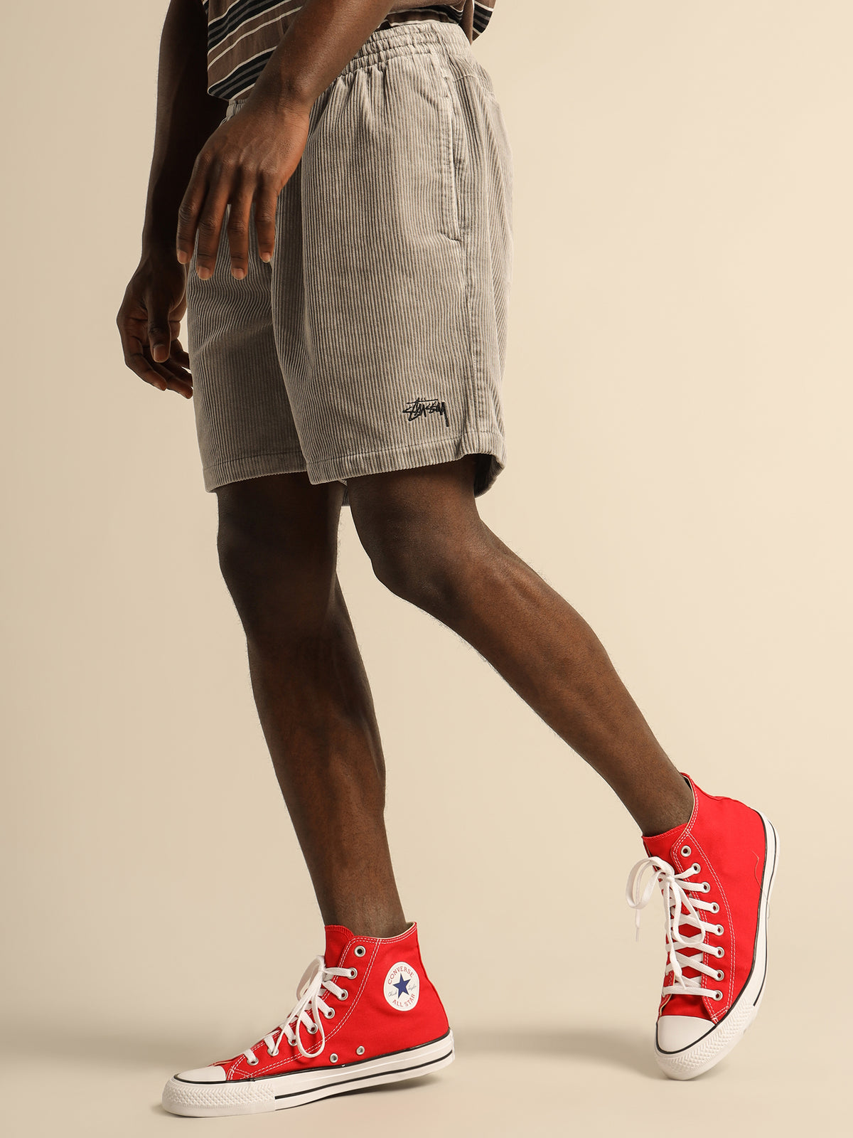 Stussy Wide Wale Cord Shorts | Grey