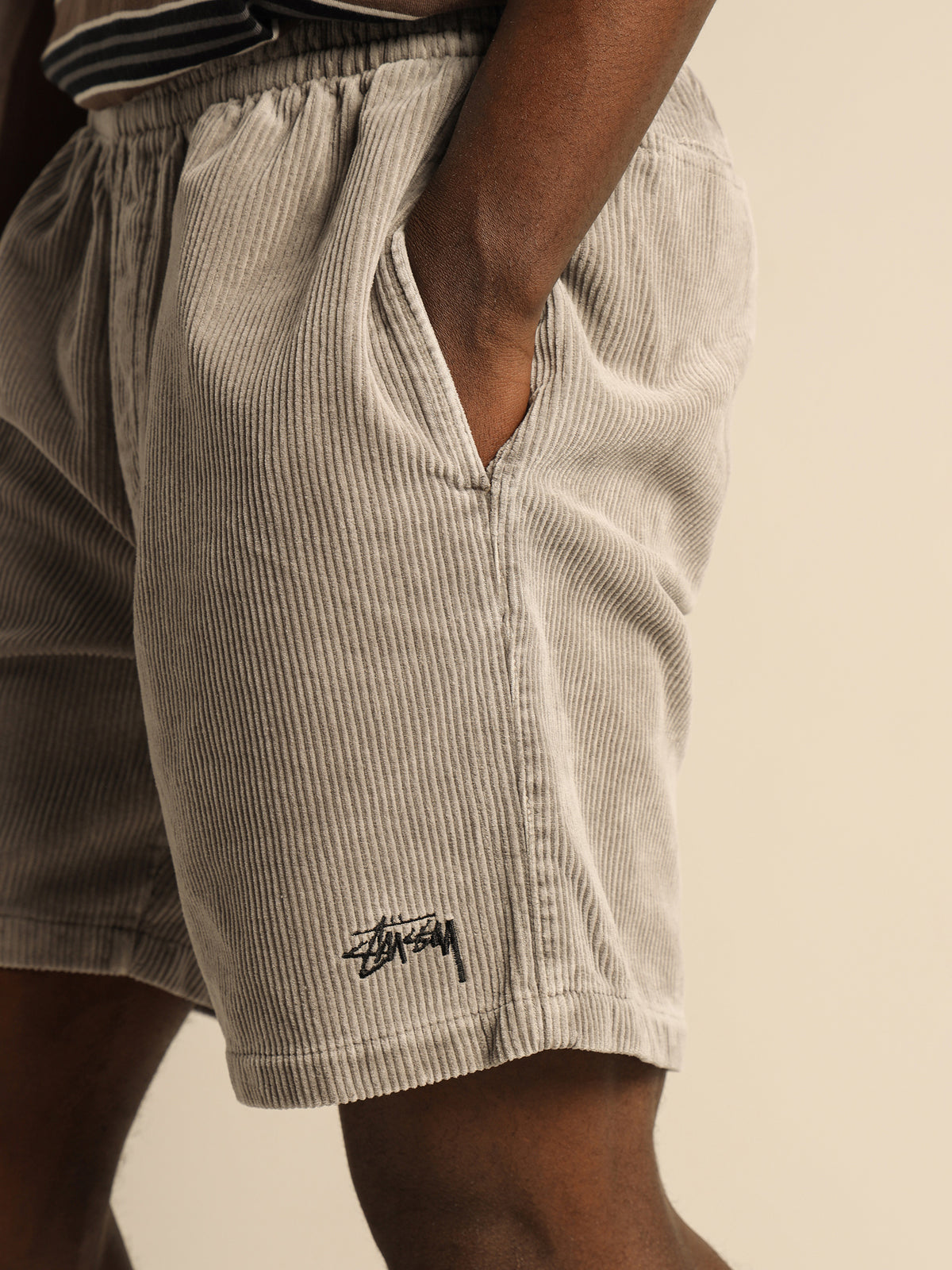 Stussy Wide Wale Cord Shorts | Grey