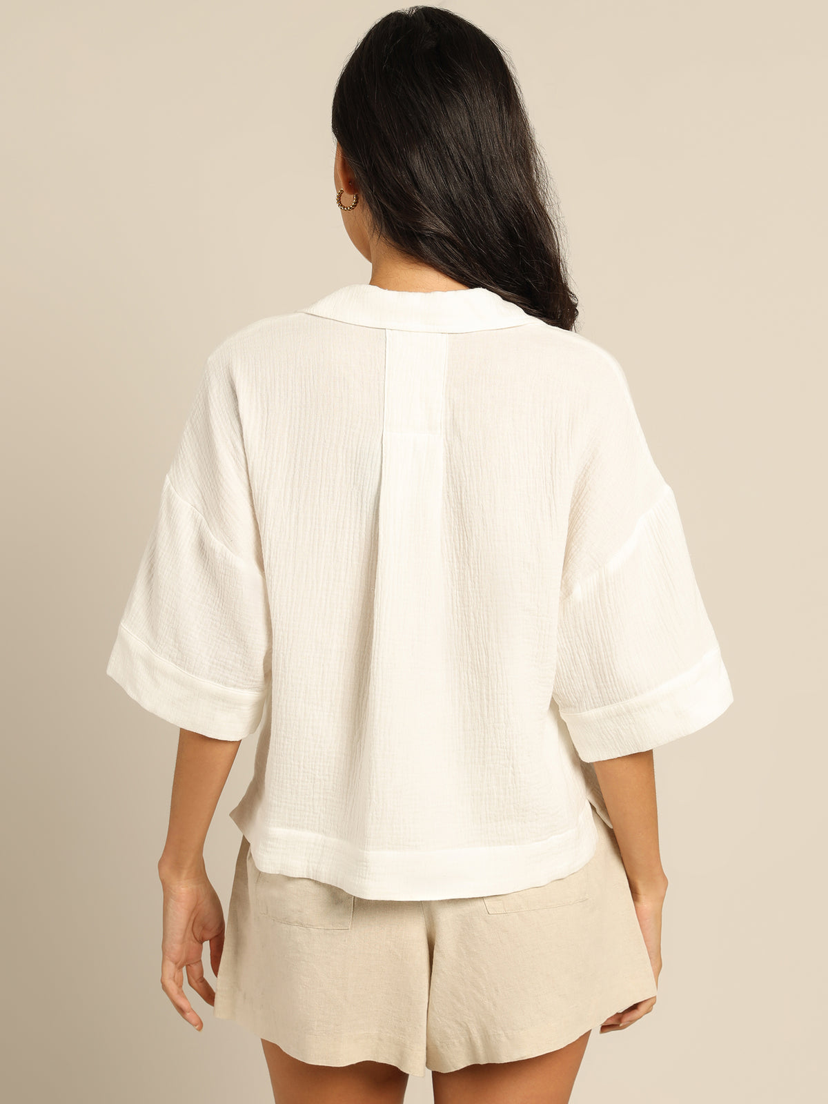Avril Textured Shirt in White