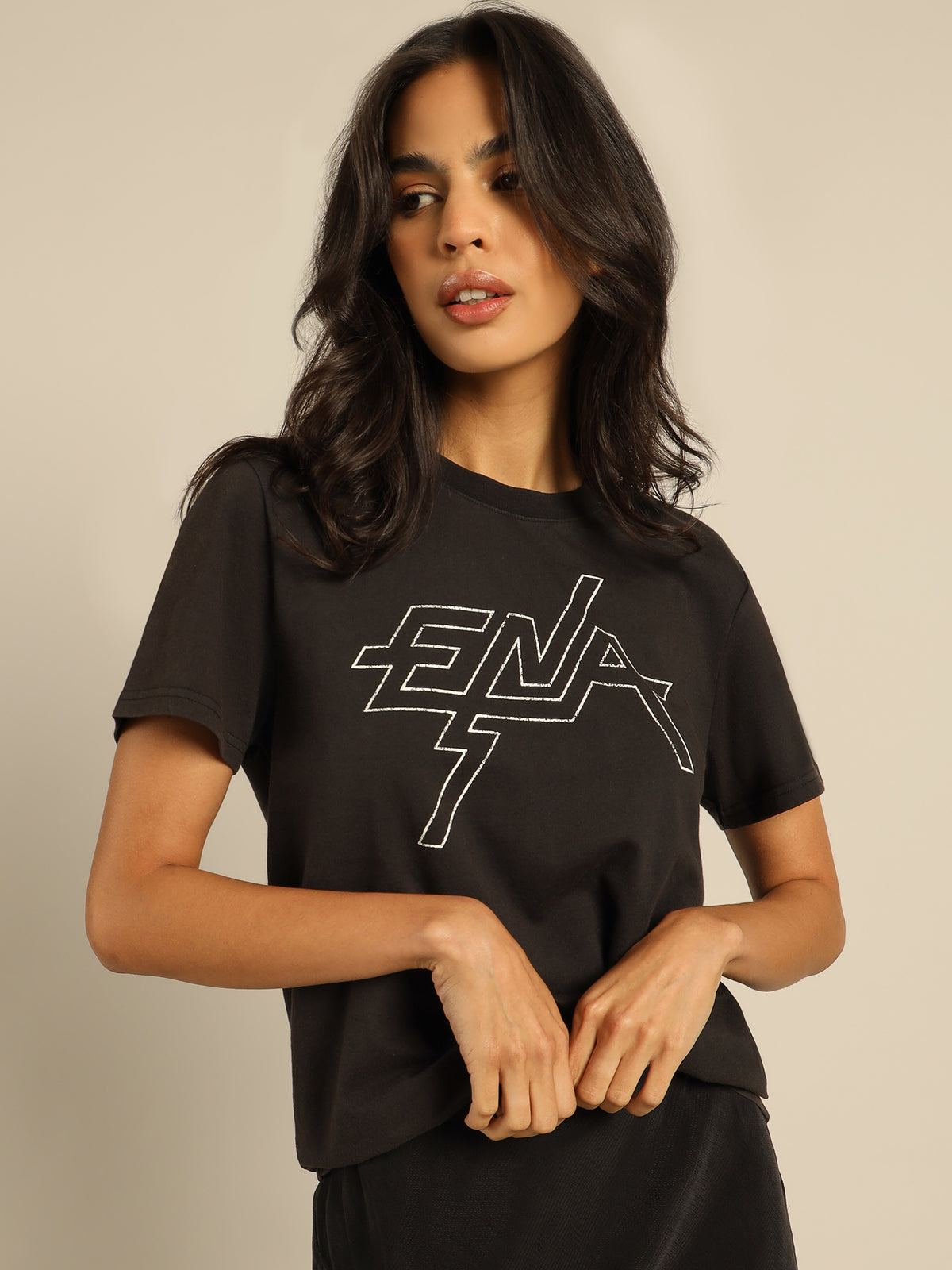 Graphic T-Shirt in Washed Black