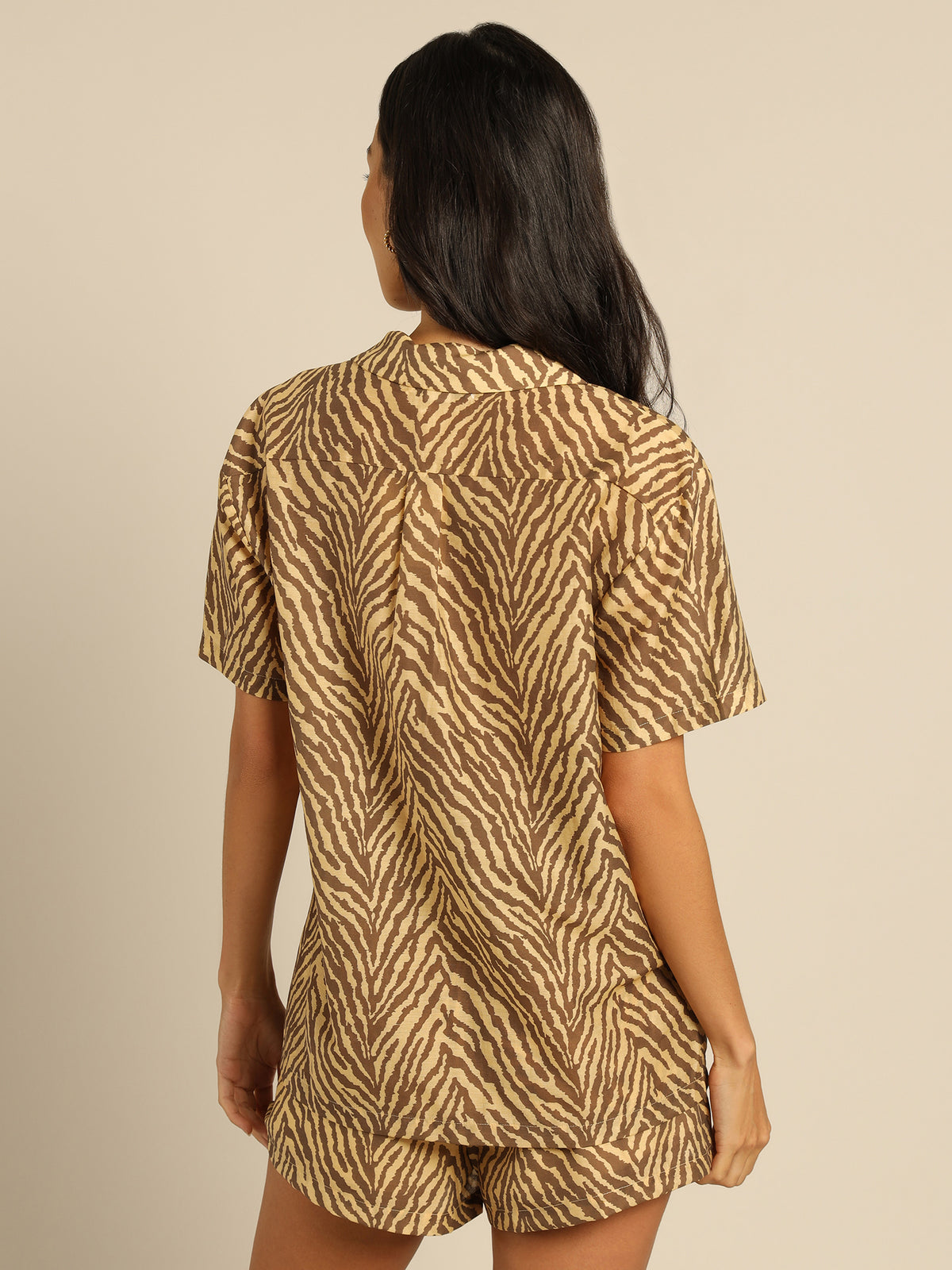 Indie Shirt in Brown &amp; Tan Zebra Print