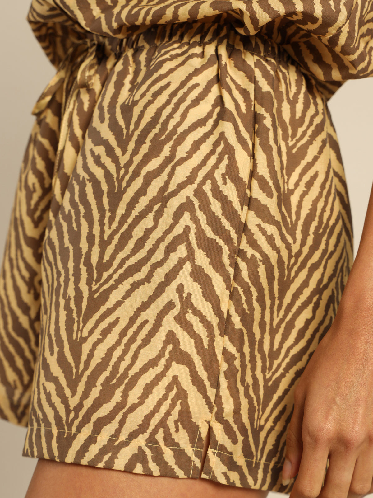Payne Shorts in Brown &amp; Tan Zebra Print
