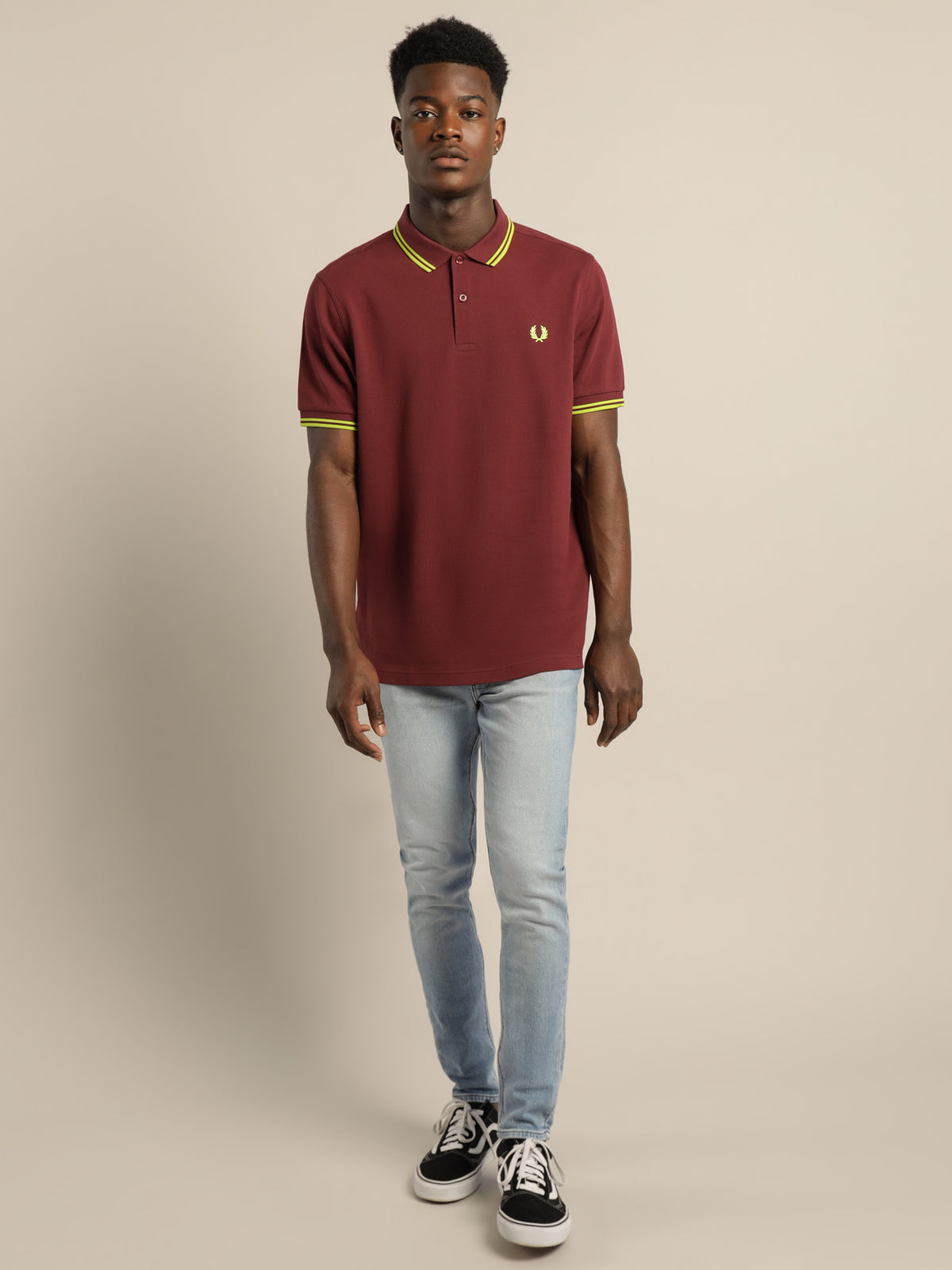 Twin Tipped Polo Shirt in Aubergine