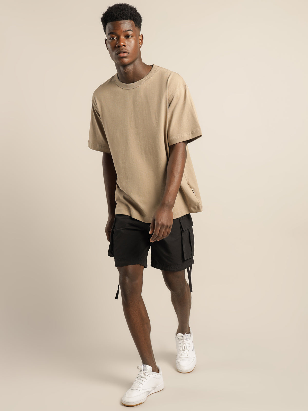 Heavyweight Crew T-Shirt in Beige Taupe