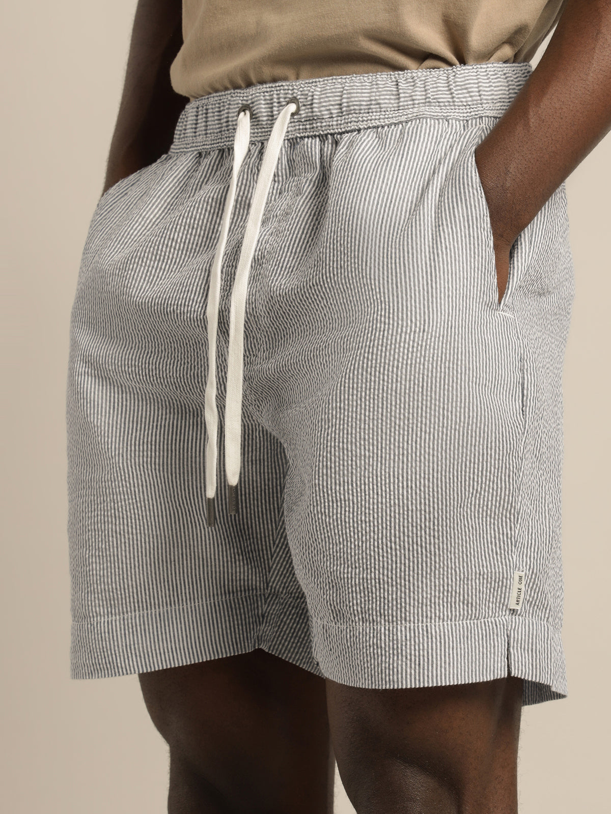 Wilfred Shorts in Blue &amp; White Stripe