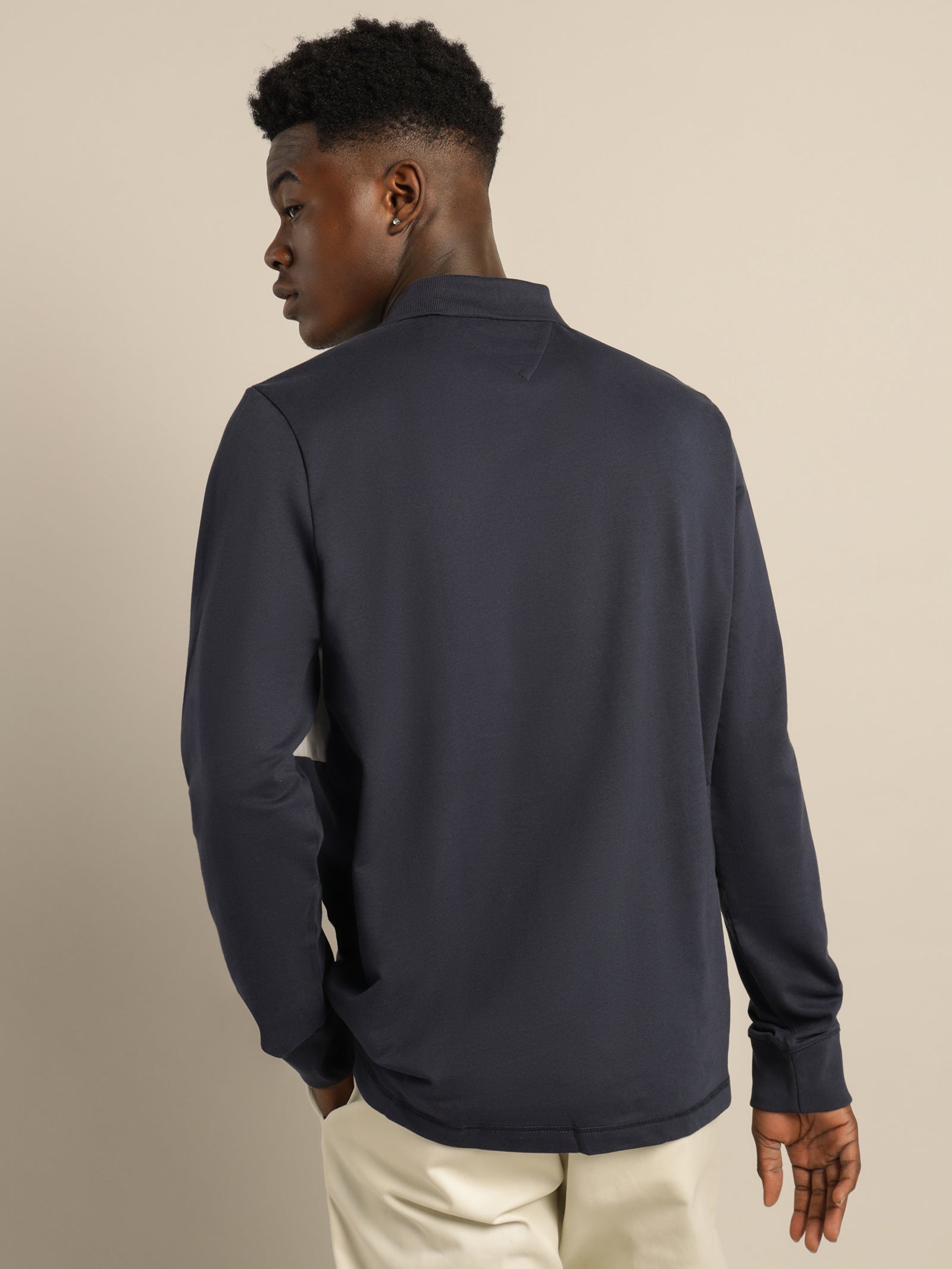 Colour Block Long Sleeve Regular Fit Polo
