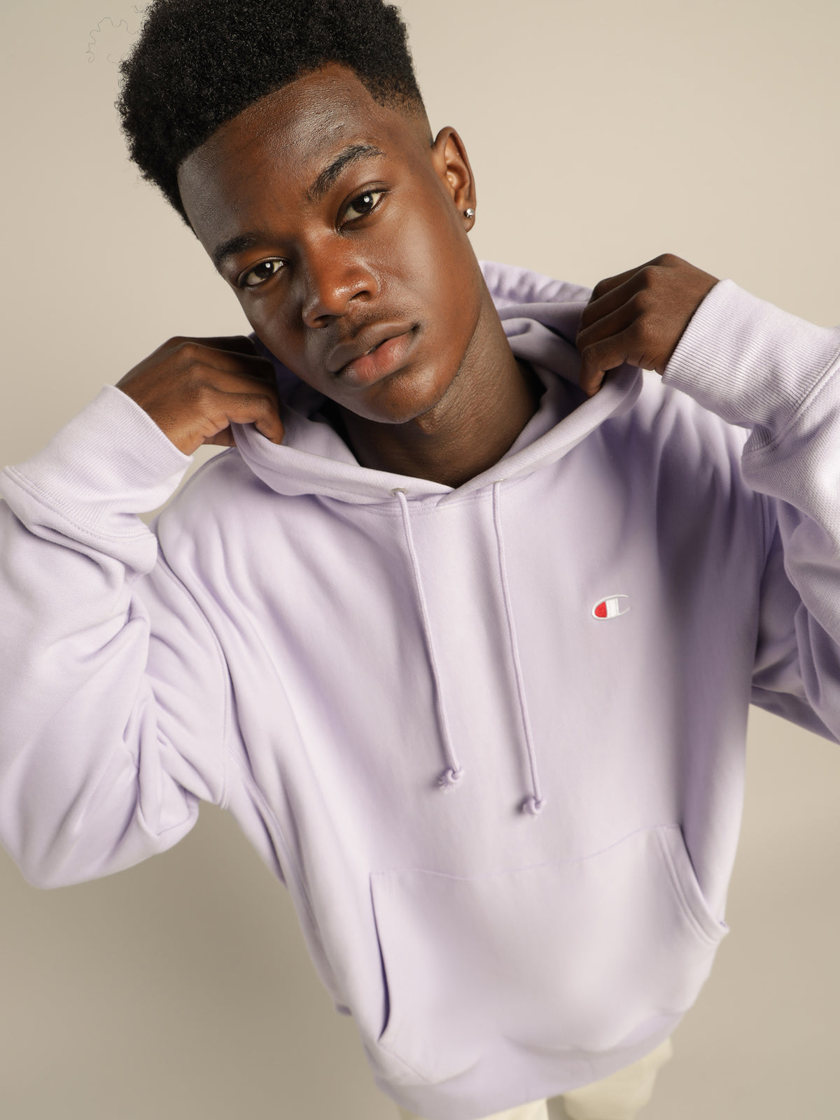 Reverse Weave French Terry Hoodie in Urban Lilac
