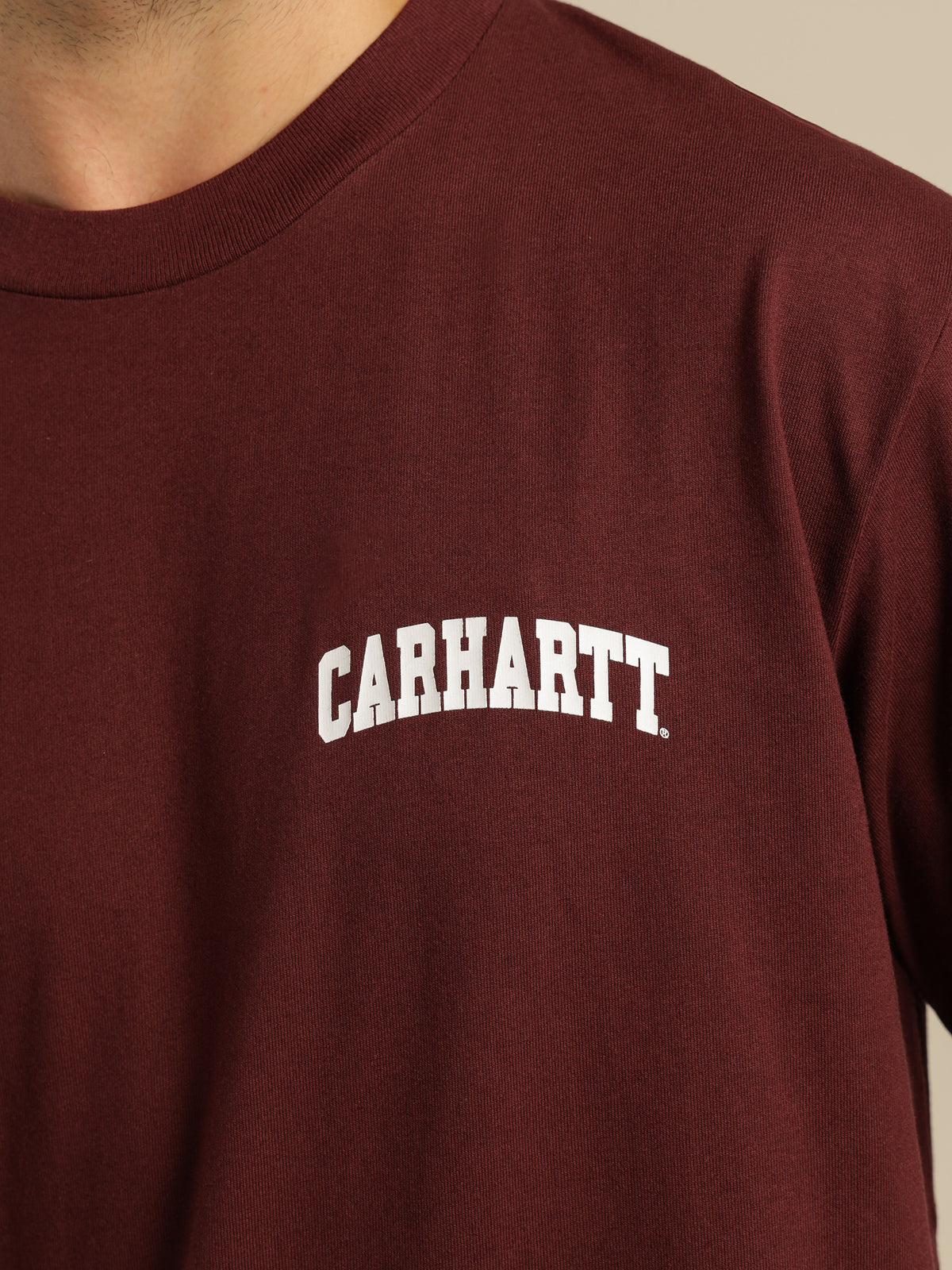 University Script T-Shirt in Wine