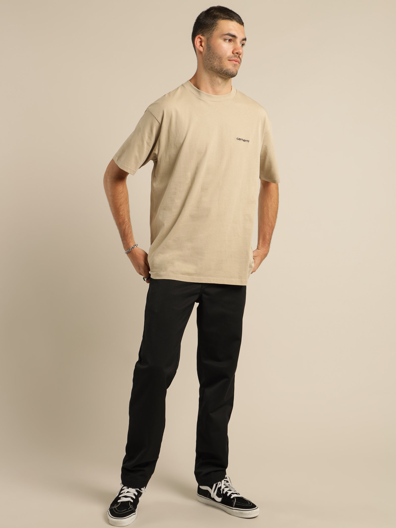 Short Sleeve Embroidered Script T-Shirt