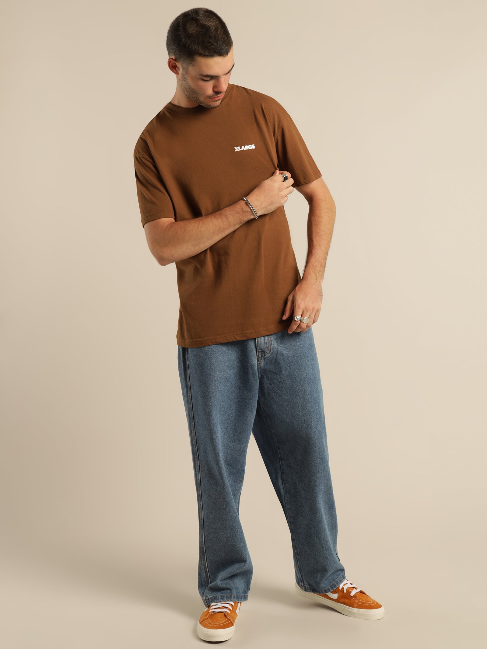 91 Text T-Shirt in Brown