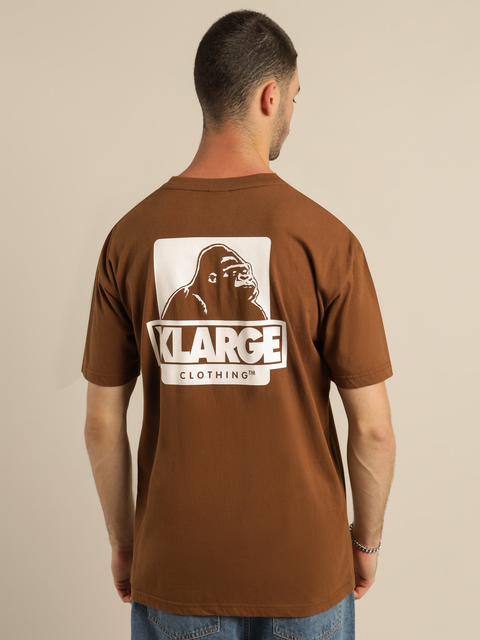 91 Text T-Shirt in Brown