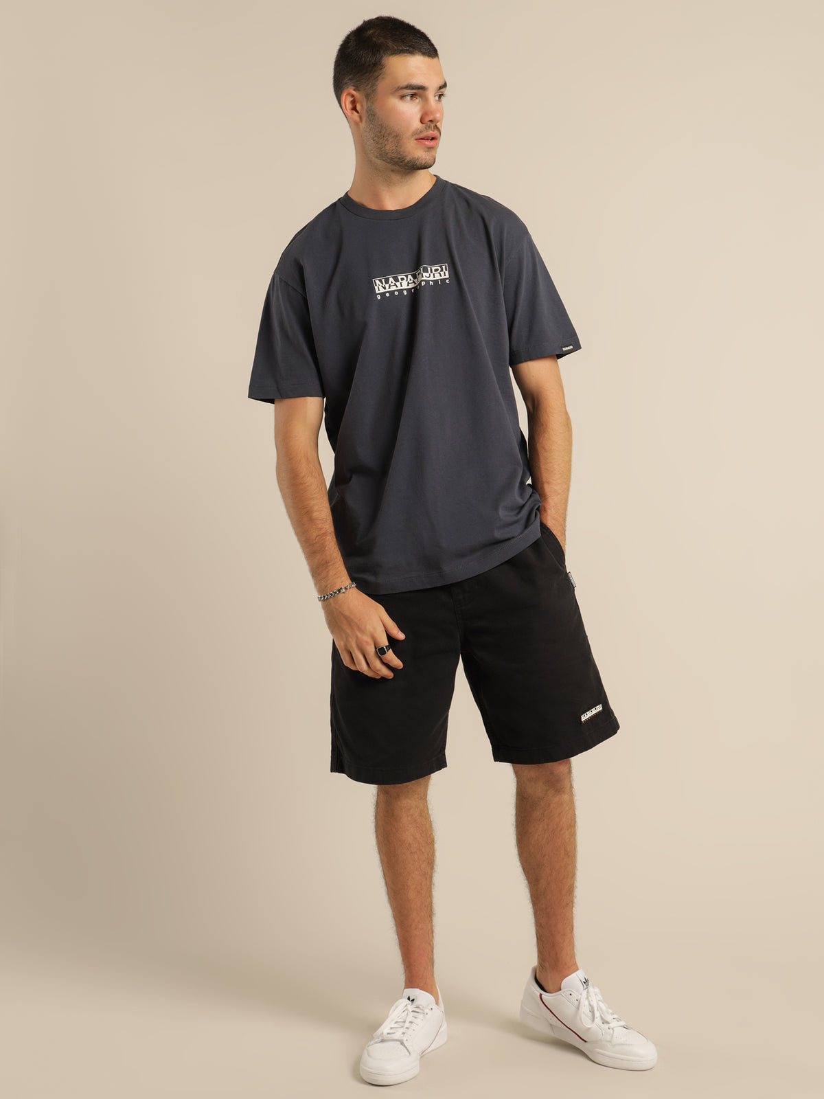 Box Short Sleeve T-Shirt in Navy