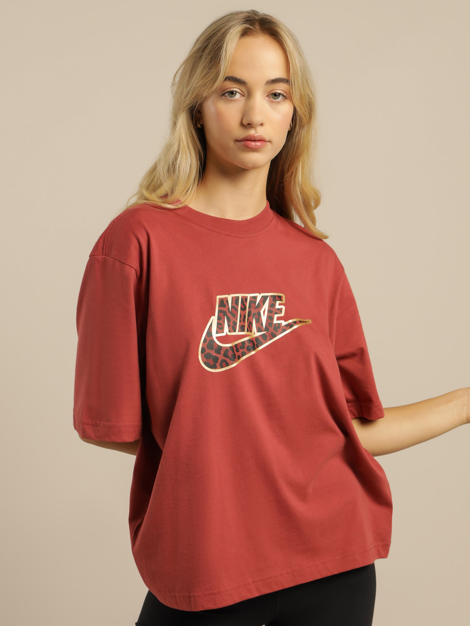 Nike Sportswear T-Shirt Boxy Leopard Cedar/Meta Glue Store