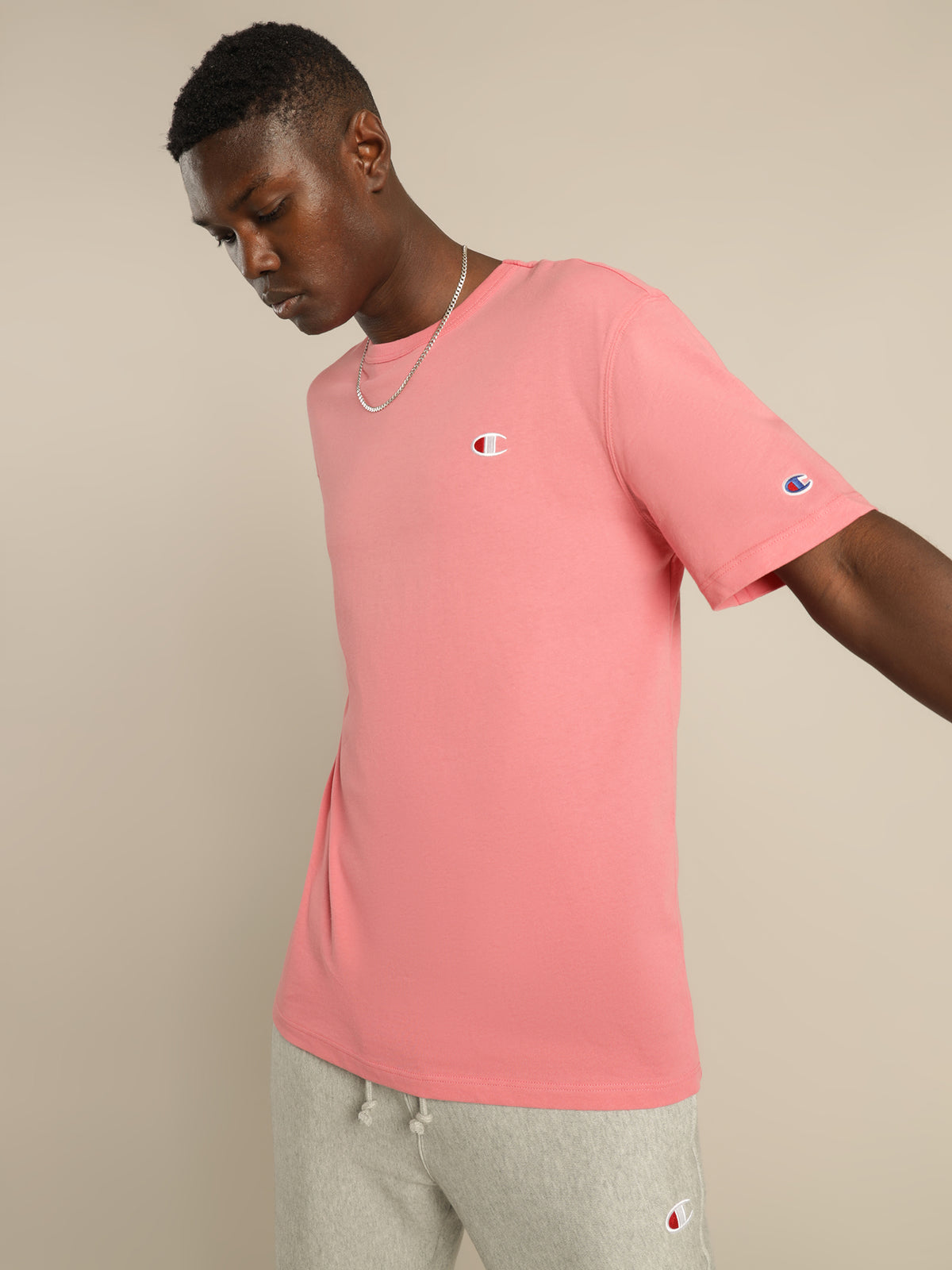 Re:bound C Logo T-Shirt in Tickled Rose