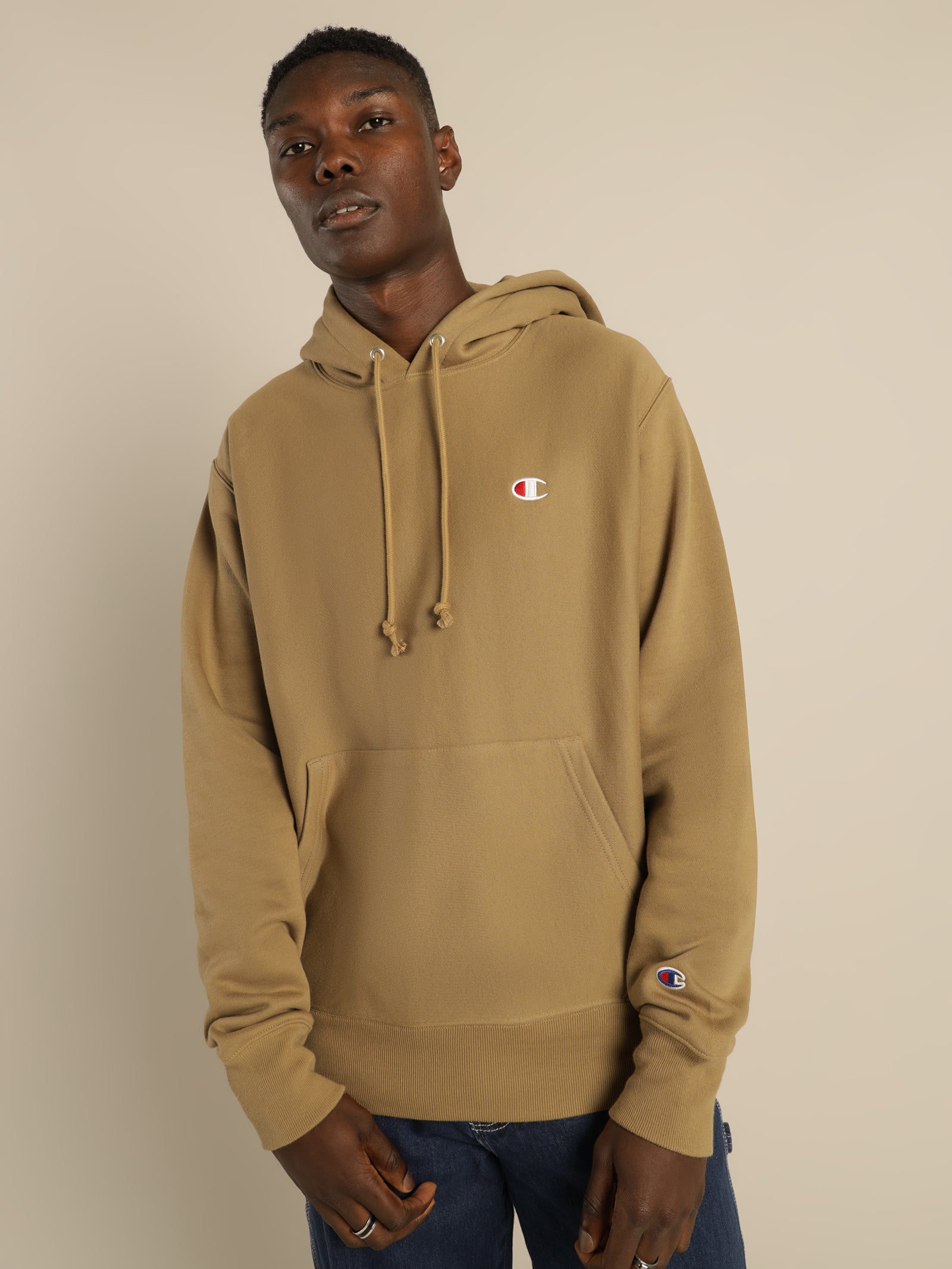 Champion Reverse Weave Hoodie Khaki Glue Store