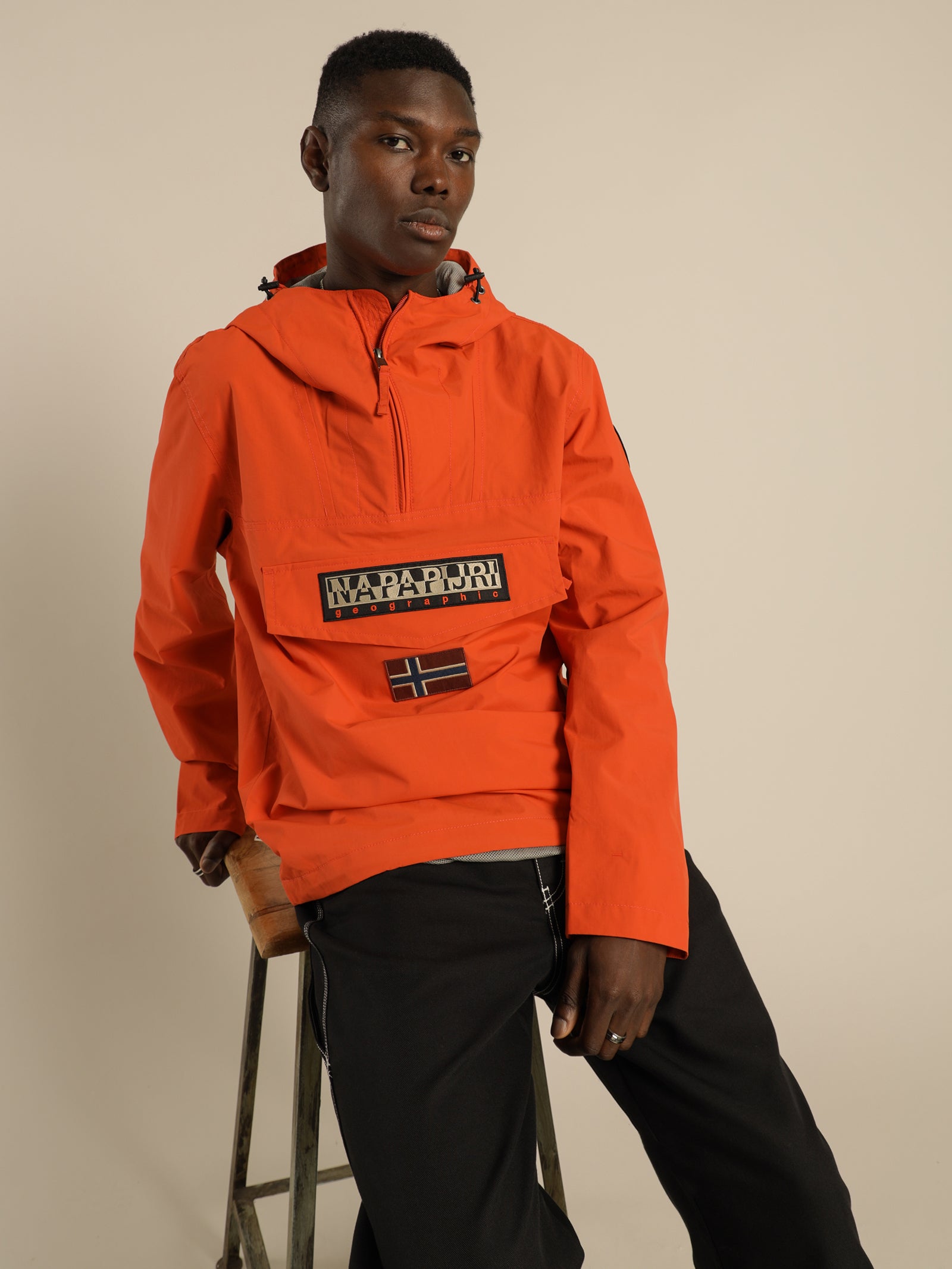 Anorak Jacket Jacke Rainforest Pocket Orange Napapijri Coat Sale