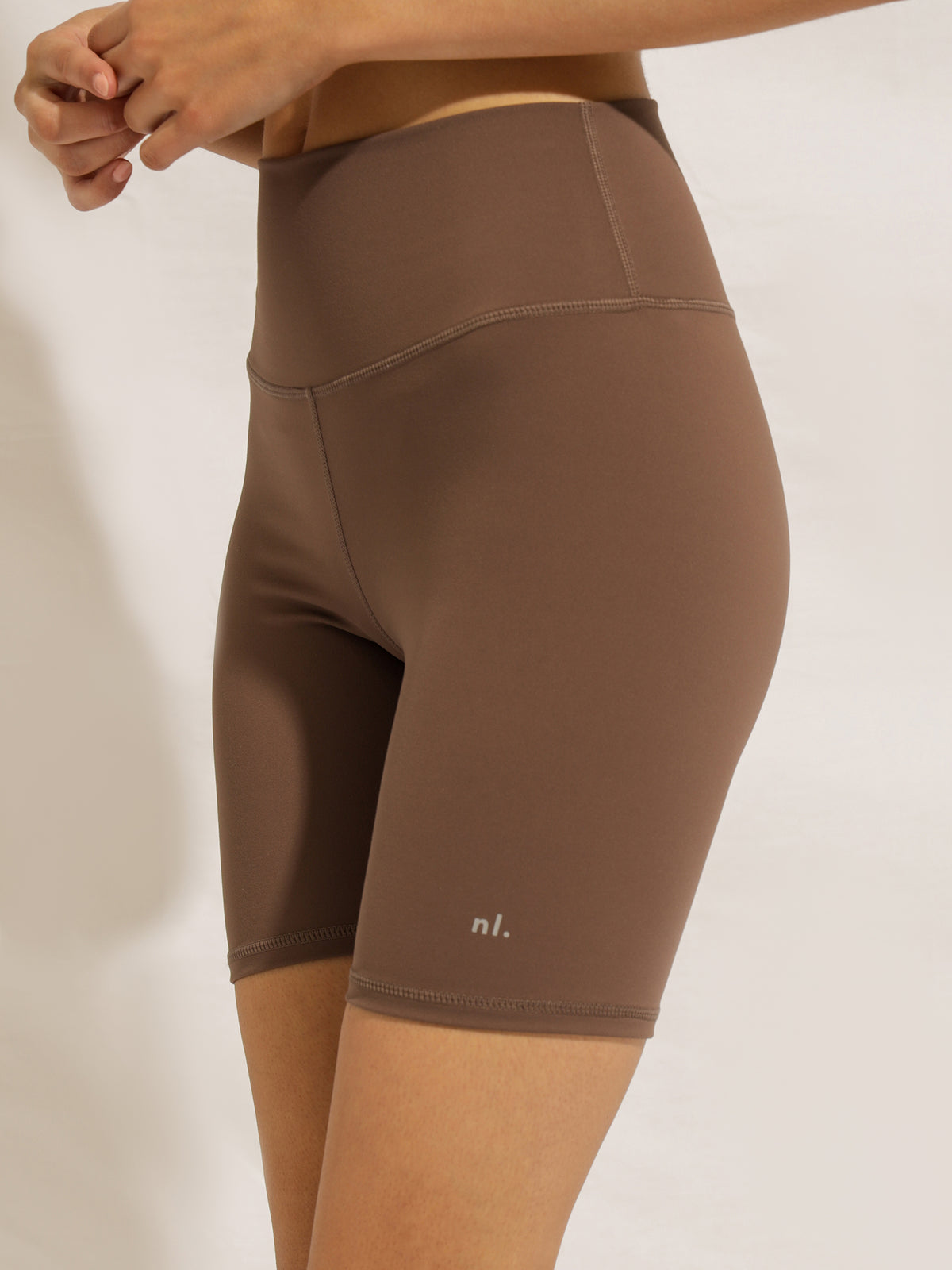 Nude Active High-Rise Bike Shorts in Chestnut Brown