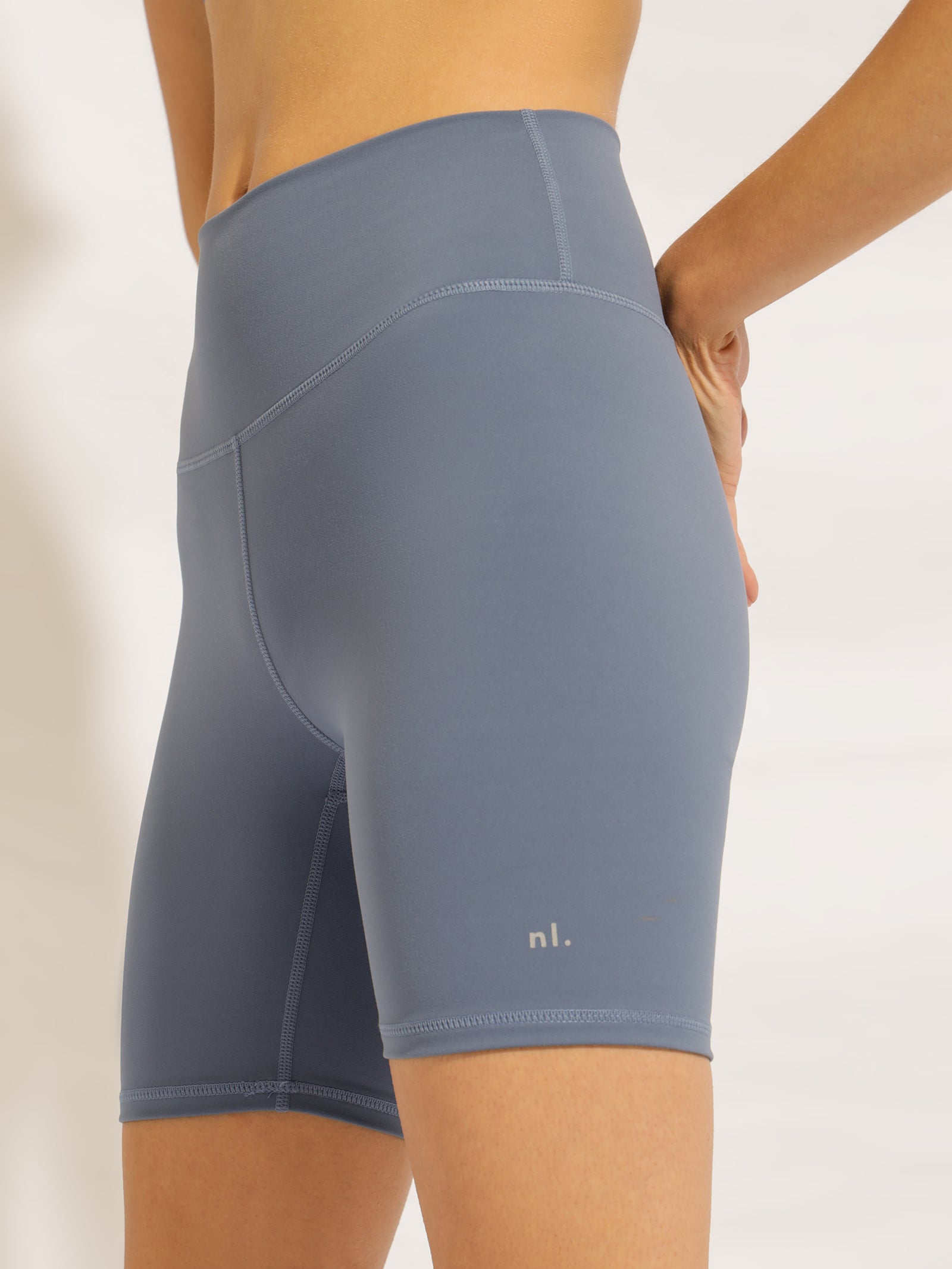 Nude Active High-Rise Bike Shorts in Bluebottle