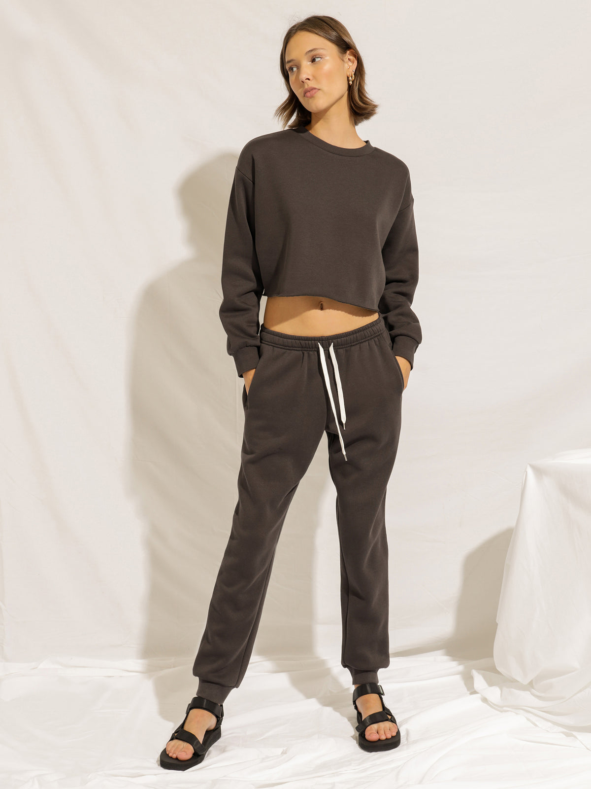 Nude Lucy Carter Classic Crop Sweater | Coal
