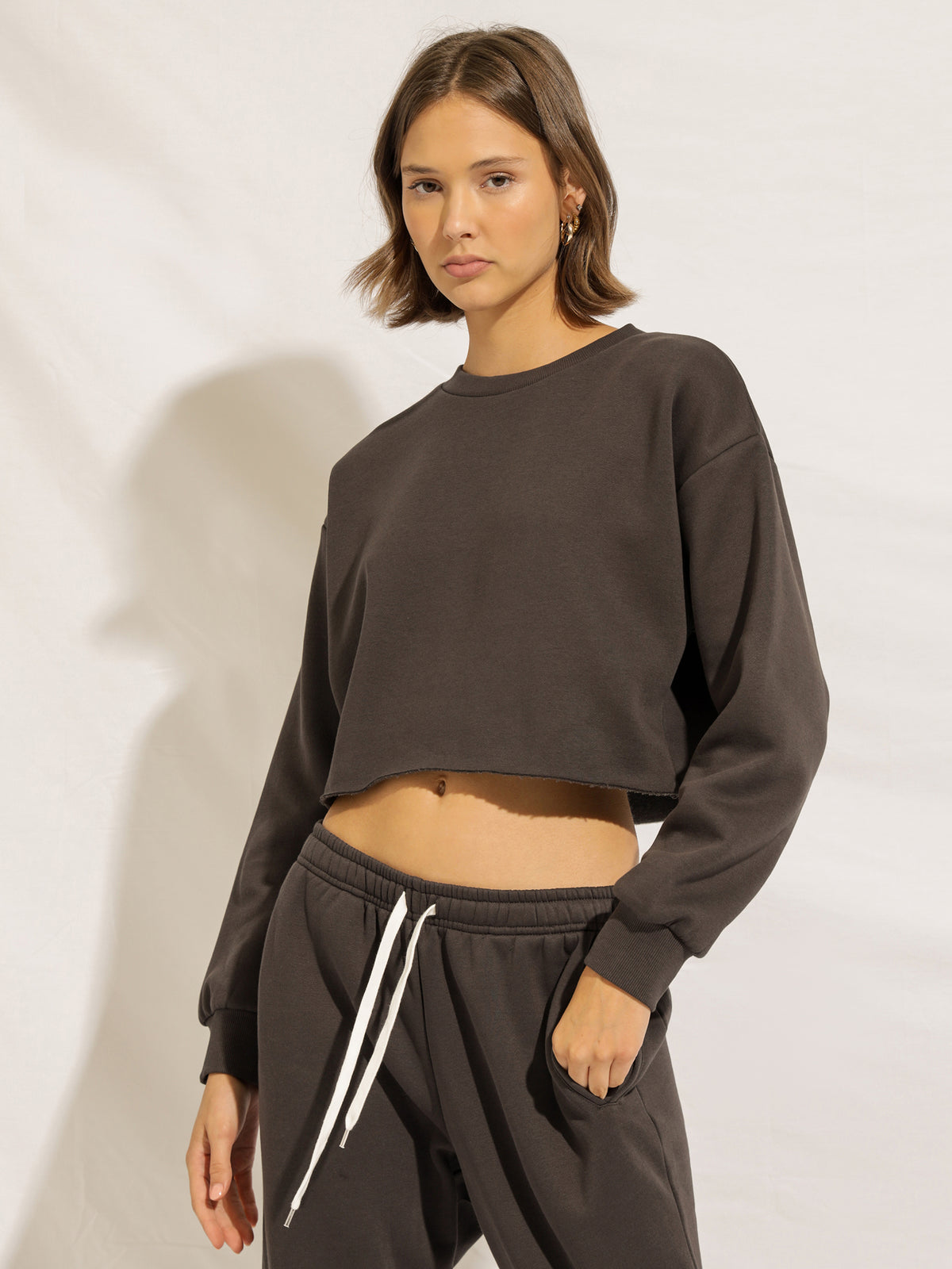 Nude Lucy Carter Classic Crop Sweater | Coal