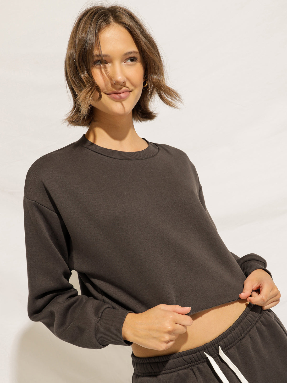 Nude Lucy Carter Classic Crop Sweater | Coal