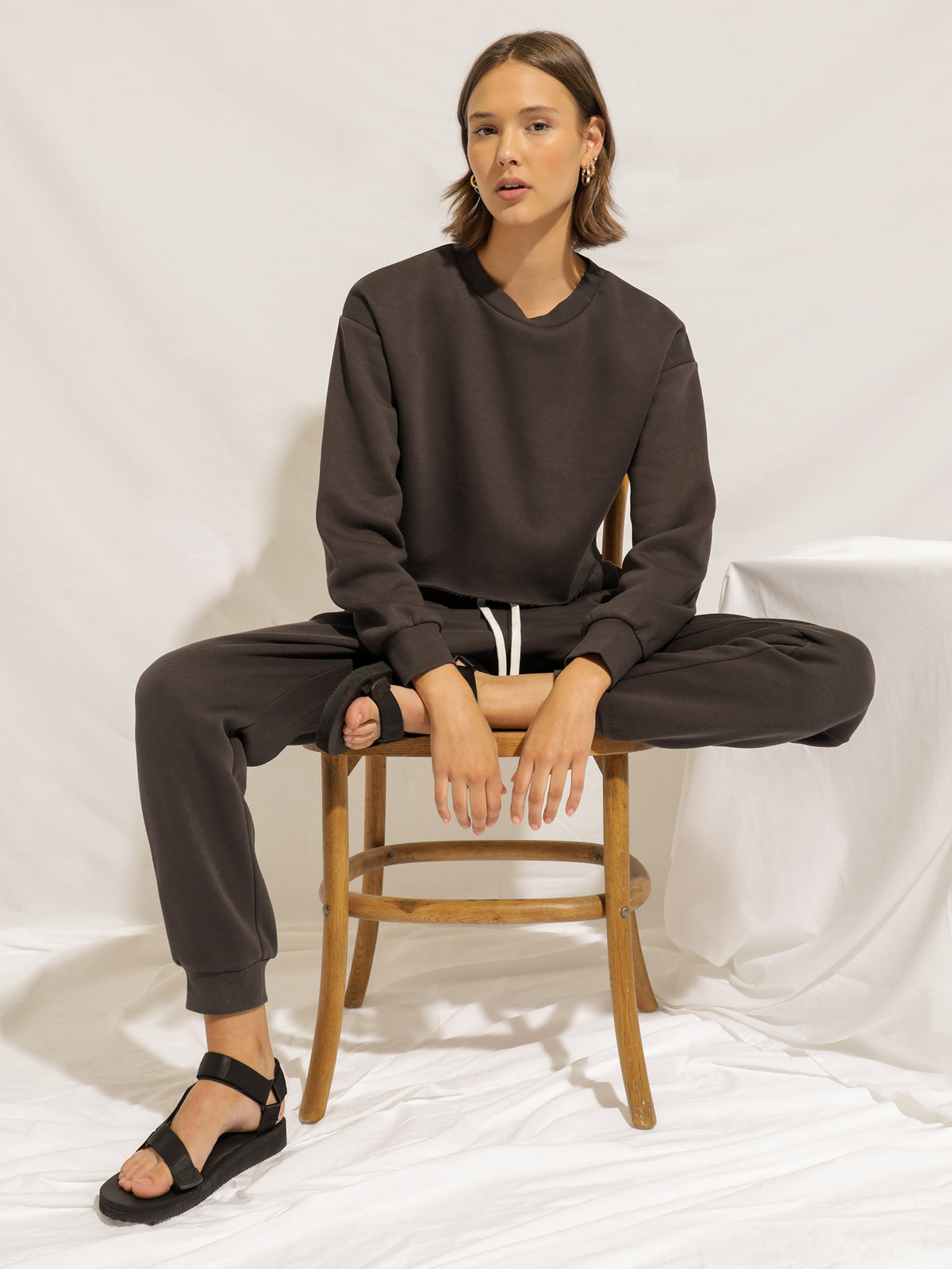 Nude Lucy Carter Classic Crop Sweater | Coal