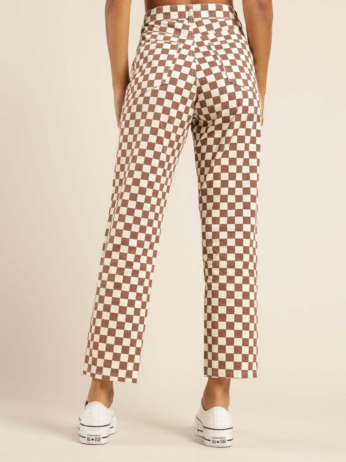 April Checkerboard Jeans in Berry
