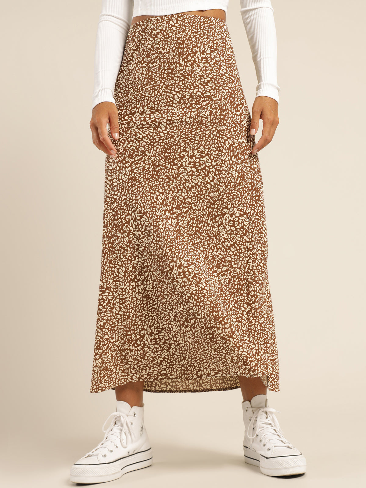 Courtney Printed Skirt in Leopard