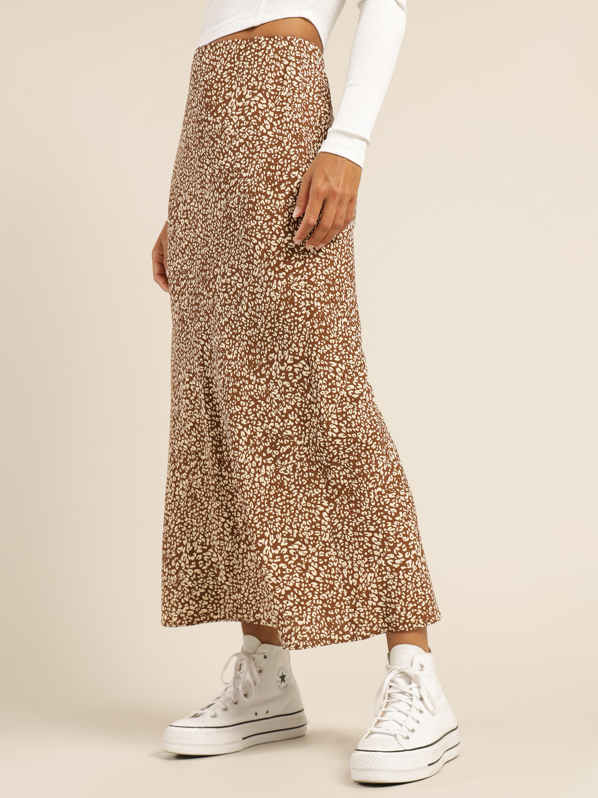 Courtney Printed Skirt in Leopard