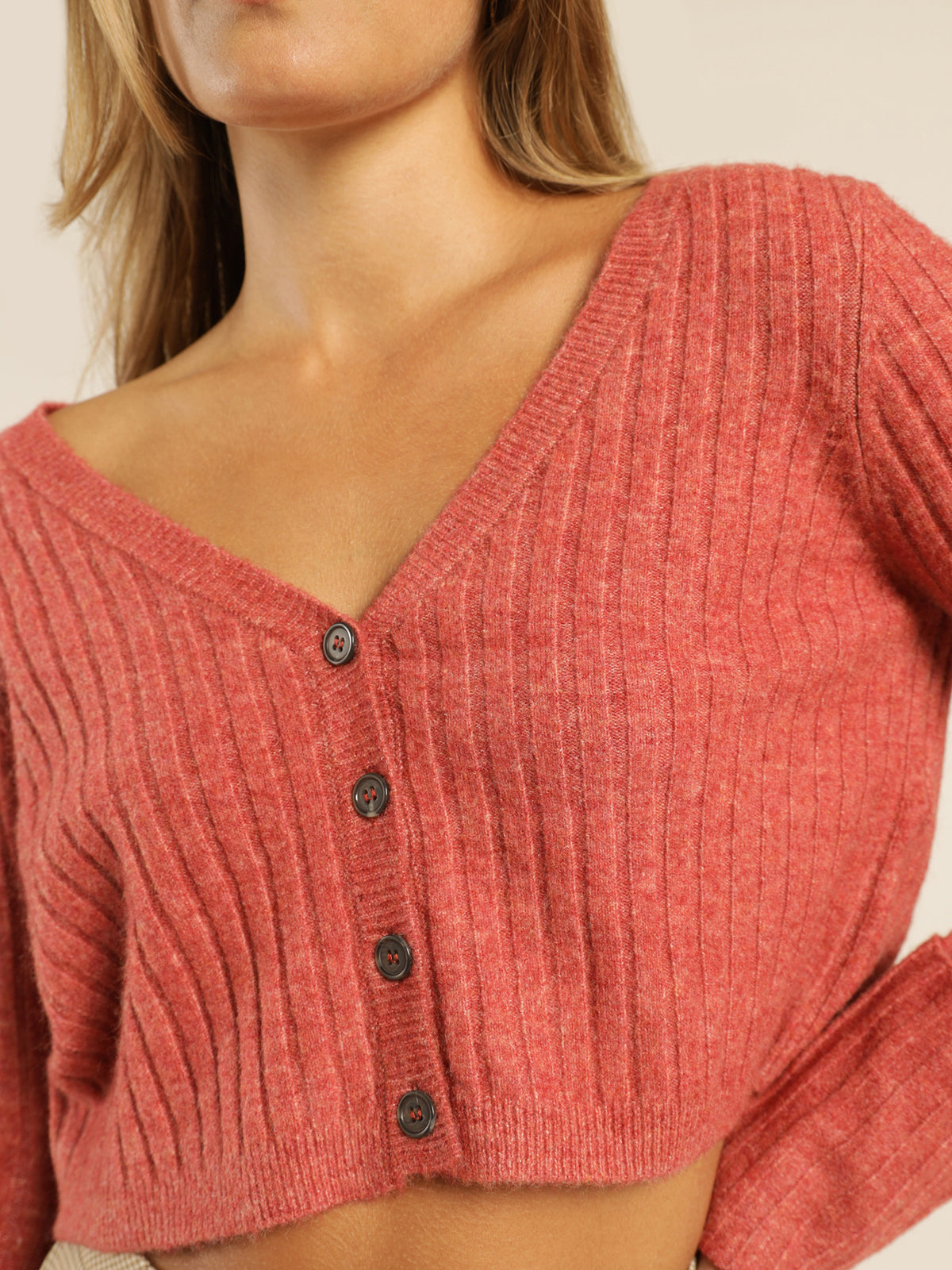 Phoebe Cropped Cardi in Berry