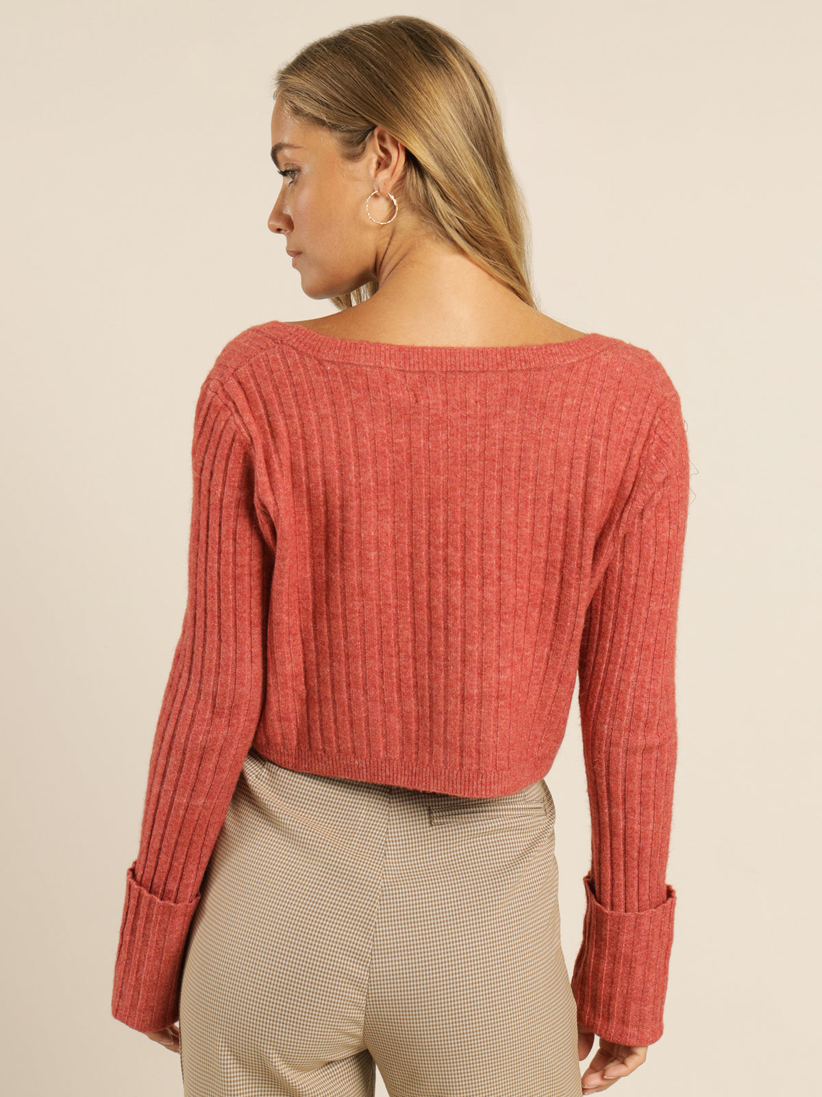 Phoebe Cropped Cardi in Berry
