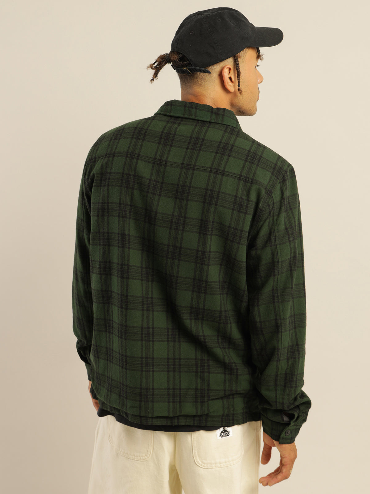 Classic Zip Up Plaid Shirt Jacket in Green