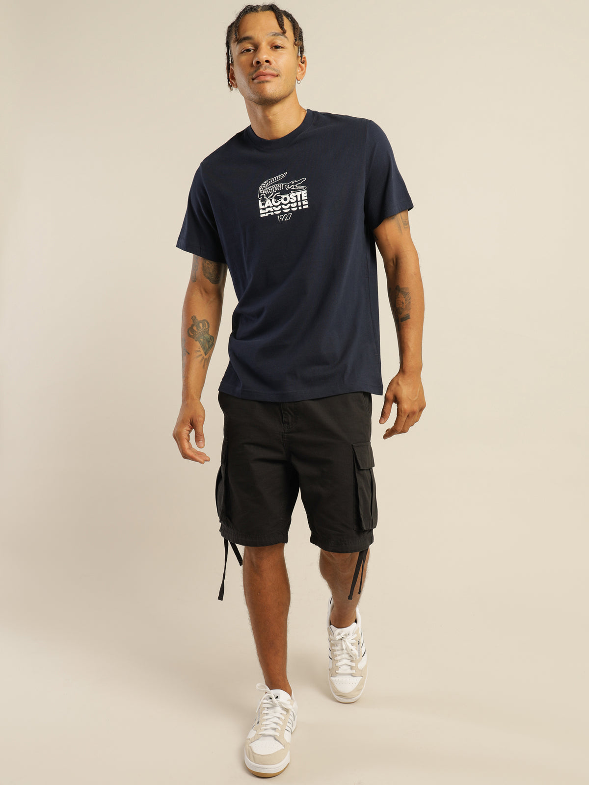 Lifestyle Logo Croc T-Shirt in Navy Blue
